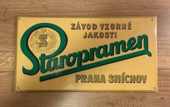 Stará kartonová cedule Staropramen Smíchov 40x25cm