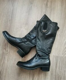 Černé kožené kozačky Nero Giardini vel. 37
