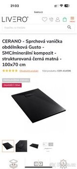 Sprchová vanička obdelnikova - 1