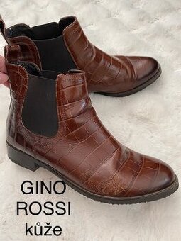 Gino Rossi kozene kotnikovkozacky boty hnede 37