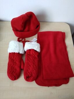 Sada, čepice, rukavice , šála  , nové ,vel - 6/7/8 -  let, 4