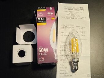 ZÁNOVNÍ, záruka FLAIR 5,5W 806lm E14