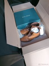 kožené boty pánske hnědé skoro nové camel a cognac