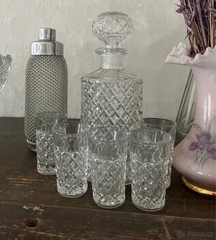 Skleněná sada na whisky,