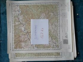 Vojen. mapy - TAJNÉ, 1:50 000, Slovensko 167 kusů
