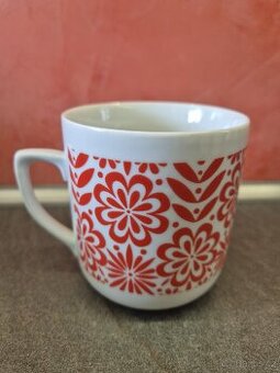 Retro hrnek s motivem květin typ B