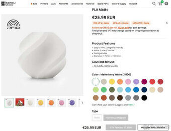 Bambu Lab PLA Matte Ivory White