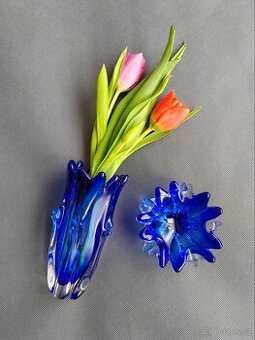 Luxusní set hutního skla od Jaroslava Taraby Lednické Rovné