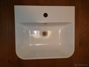 Polozapuštěné umyvadlo IKEA BACKSJÖN, bílá, 50x43 cm.