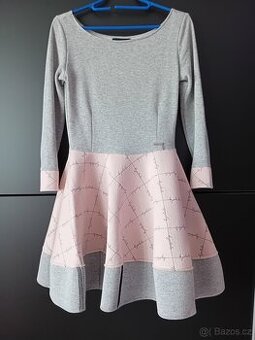 Sexy šedo růžové mini šaty vel. XS-S