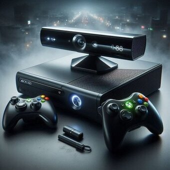 Xbox360+2x ovladač+Kinect+hry (možnost hrát pálené)