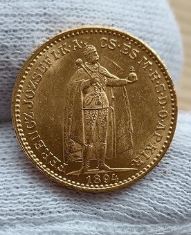 Zlatá RU 20koruna KB 1894 František Josef I.