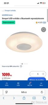 Stropne svietidlo s integrovanym bluetooth reproduktorem