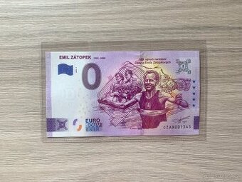 0 Euro Souvenir bankovka Emil Zátopek č. 1345