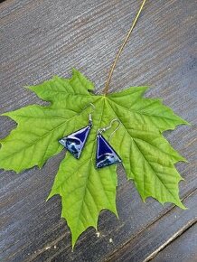 Modré, skleněné náušnice, handmade