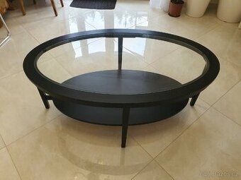 Konferenční stůl / stolek oválný a skleněný