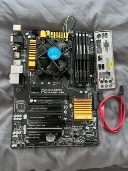 Základní deska Gigabyte + CPU Intel i7 + RAM 24GB + Chladič
