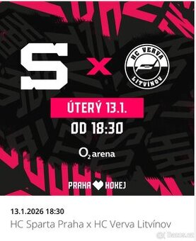 HC Sparta Praha x HC Verva Litvínov VIP Vstupenky