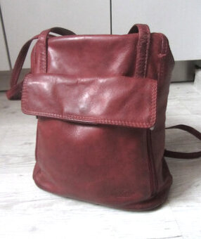 Vintage 90s kožená dámská kabelka i jako batůžek