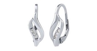 Nádherné naušnice stříbro s kameny Swarovski Zirkonia nové