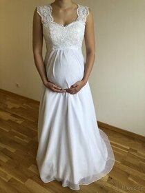 Nové bílé svatební (těhotenské) šaty s-L - 1