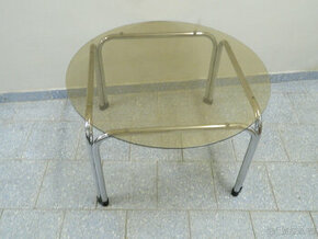 Konferenční stolek - skleněný, průměr 90 cm, výška 54 cm