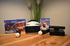 PS VR v2 + 2x Move Ovladače + 3 Hry, kompletní balení