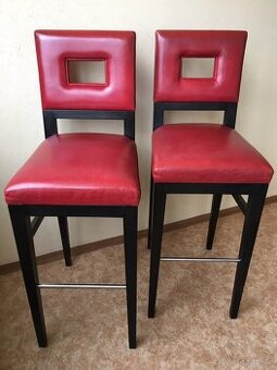 2x LUXUSNÍ KOŽENÁ BAROVÁ ŽIDLE
