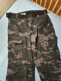 Kalhoty Airborne Vintage - blackcamo + opasek