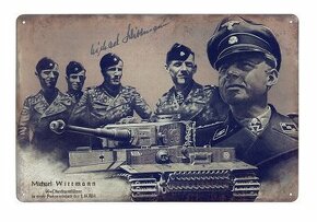 plechová cedule - tankové eso Michael Wittmann s osádkou - 1