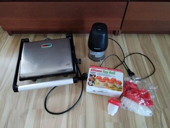 Sekáček Silvercrest, silikonové formičky na vejce, gril