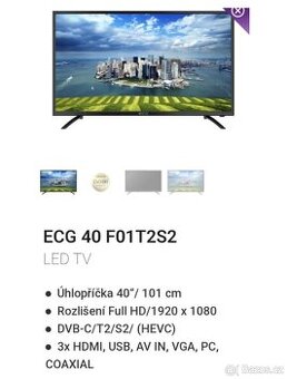 Prodám televizi ECG, MODEL:40F01T2S2