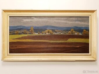 Obraz Jan Blažek, Podzim 1974, olej 47x87