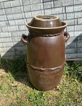 Kameninový hrnec na kvašení zelí 35 l – s víkem a miskou