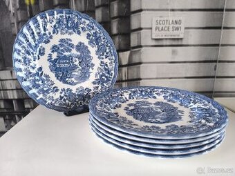 Sada 6ti ks mělkých talířů - anglický porcelán