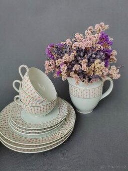 Krásná starožitná porcelánova sada Kaestner Saxonia 1929-37