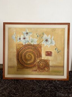 Obraz „Bílé orchideje“ – 69 × 59 cm