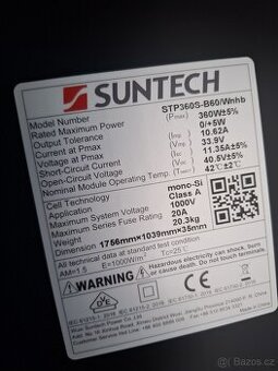 Solární panely Suntech Full Black 360 W