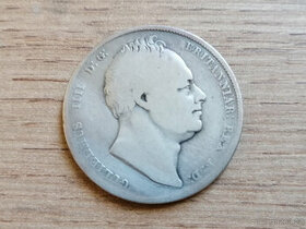 Stříbro 1/2 Crown 1834 král Vilém IV. Anglie stříbrná mince