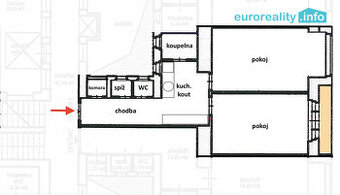 Pronájem, byt 2+kk/L, 60 m2, Praha 7, ul. Dělnická