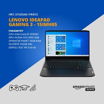 Herní notebook Lenovo Ideapad Gamind 3 - 15IMH05