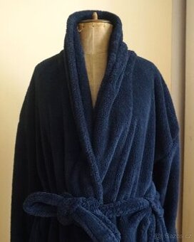 Pánský modrý teplý župan zn.F&F vel.L, hezký stav