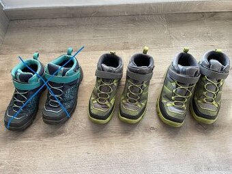 Nepromokavé turistické boty z Decathlonu, vel. 33 a 34