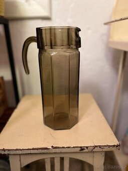 Retro džbán 2l z kouřového skla