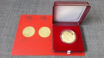 Cheb - PROOF, vzácná 5000 Kč zlatá mince, ČR - ČNB