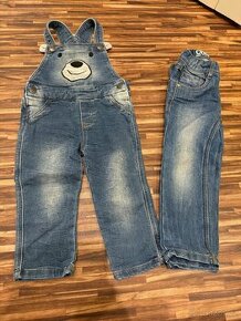 Laclové džíny a džíny do pasu vel. 98 a 104