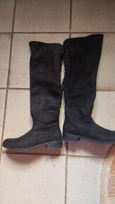 Semišové vysoké kozačky vel. 39