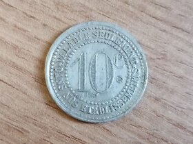 Francie 10 Centimes 1923 lokální francouzská nouzová mince - 1