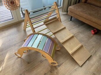 Montessori Pikles sada trojuhelnik, skluzavka, houpacka