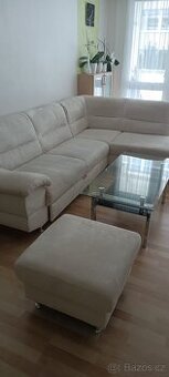 Rozkládací sedačka + taburet + stolek